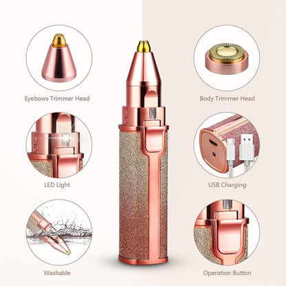 2 in 1 Battery Operated Eyebrow Trimmer for ladies