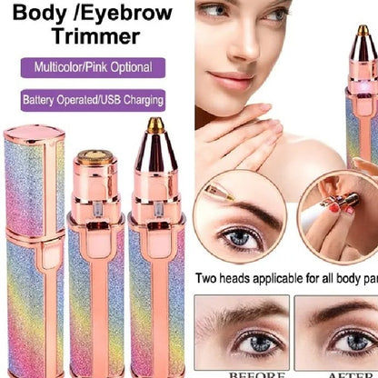 2 in 1 Battery Operated Eyebrow Trimmer for ladies