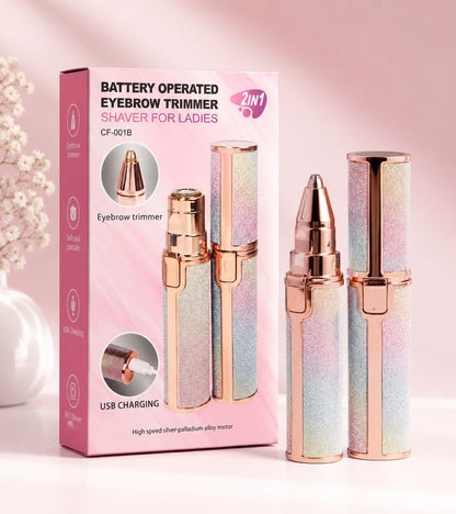 2 in 1 Battery Operated Eyebrow Trimmer for ladies