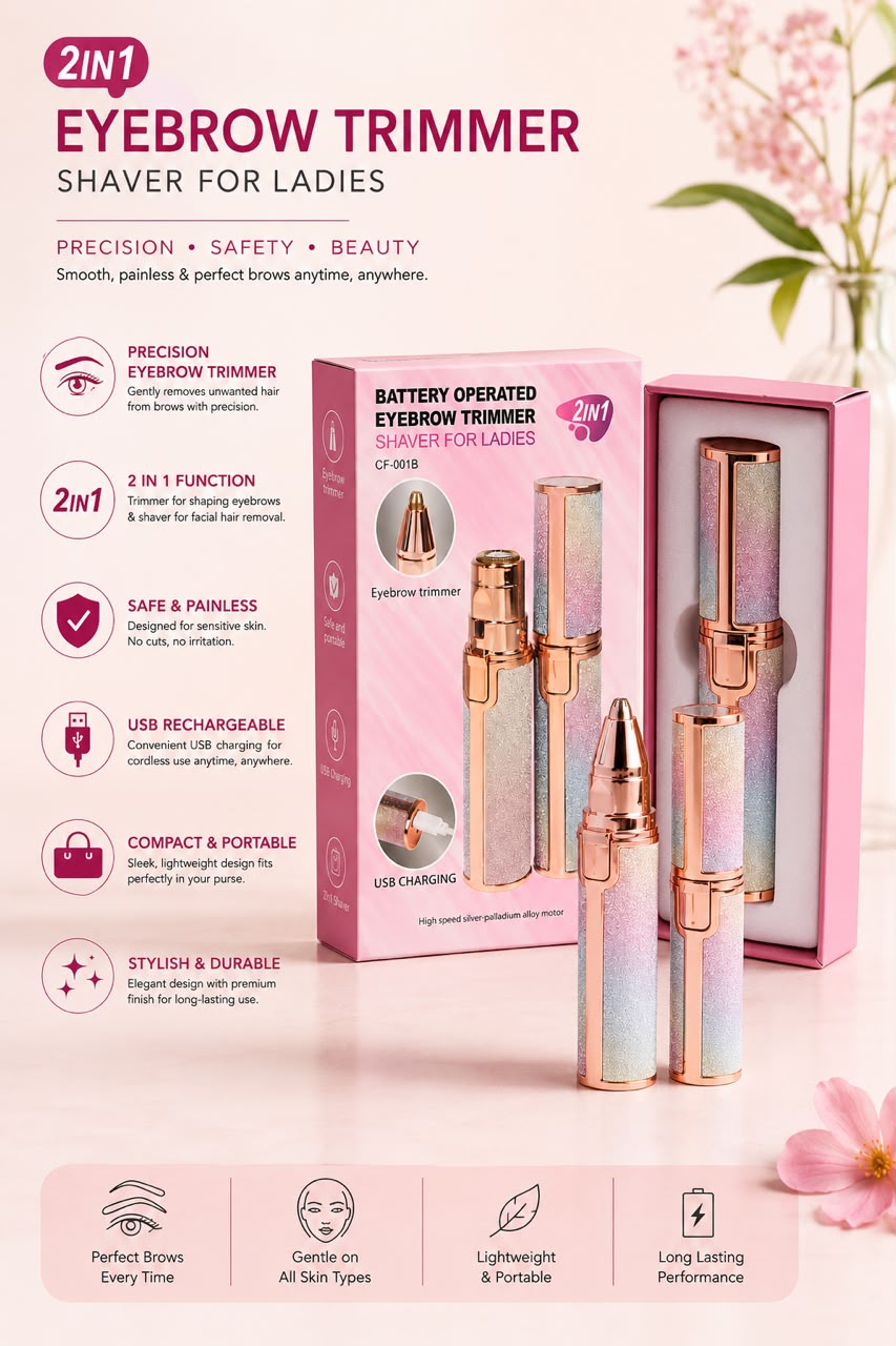 Rechargeable 2-in-1 Eyebrow Trimmer