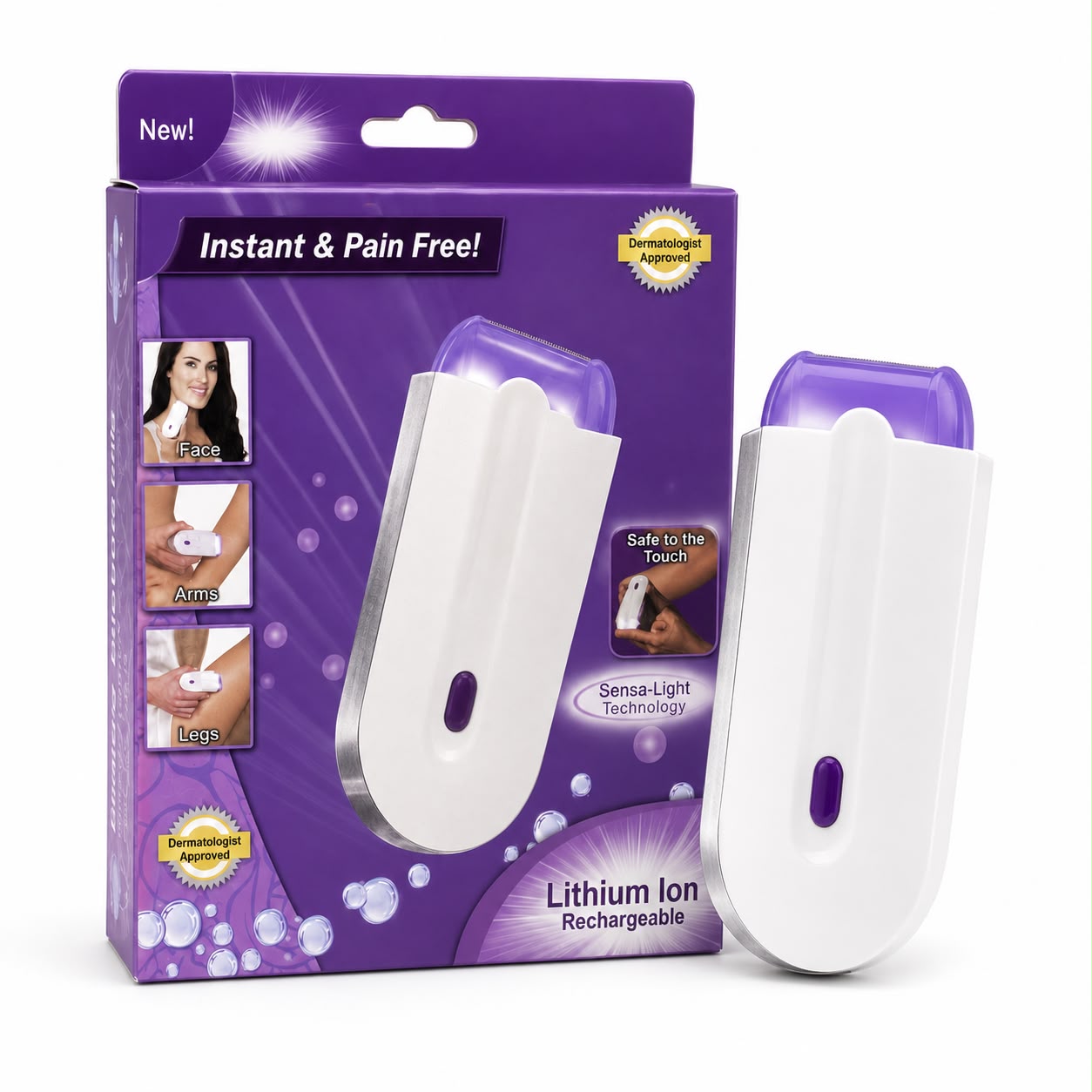 Rechargeable Painless Facial & Body Hair Remover for Women